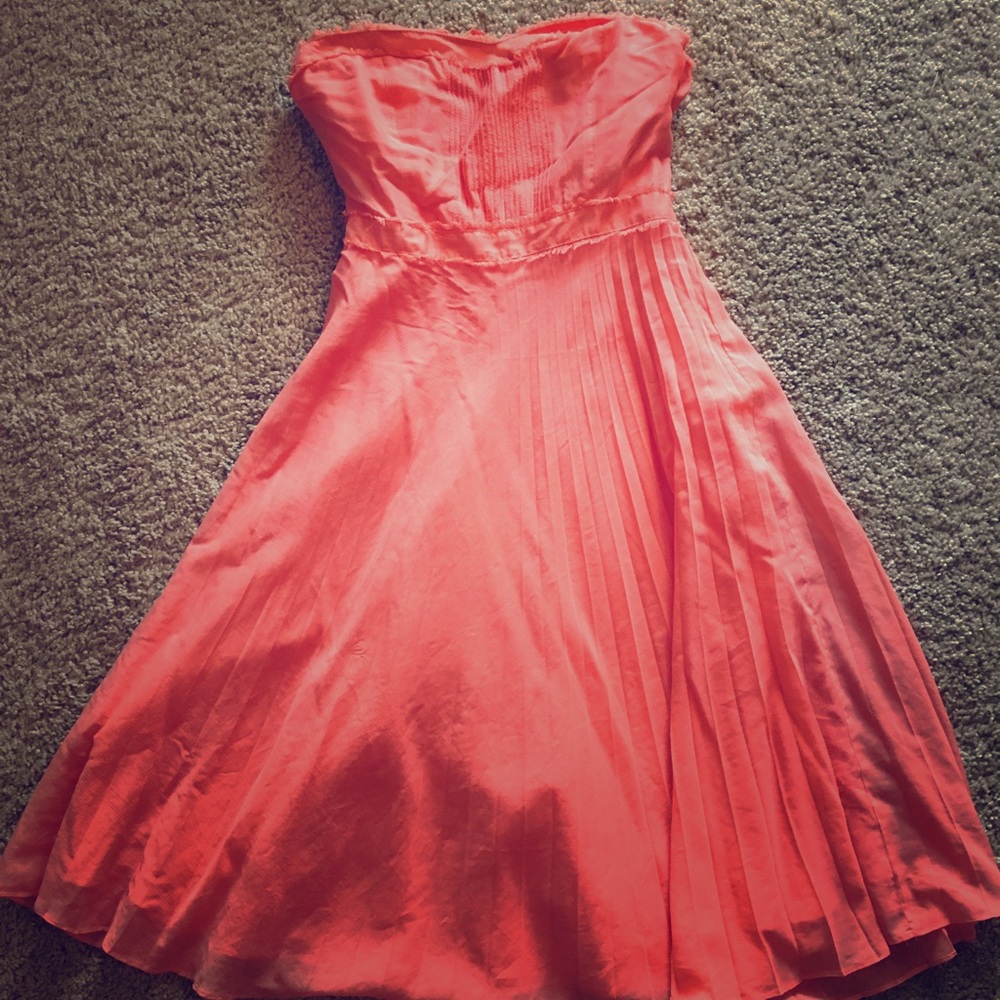 JCrew- Tea Length Dress- Coral- size 0